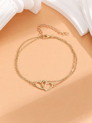 Double Heart Shaped Layered Anklet