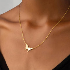 Butterfly Initial Necklace