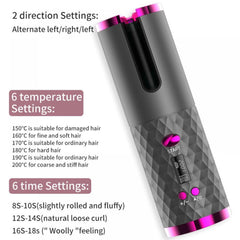Wireless Automatic Curling Iron Rotating Ceramic Heating Hair Curler