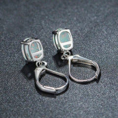 925 Silver Plated Dangle Drop Single Earrings (Turquoise)