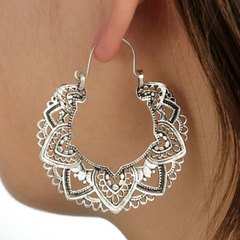 Elegant Silver Plated Round Hoop Earrings