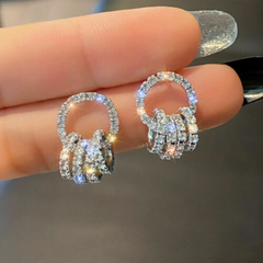Silver Plated Drop Earrings Creative Cubic Zirconia