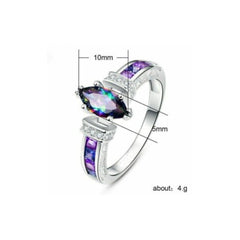 Silver Plated Mystic Topaz Ring