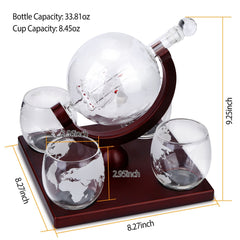Crystal Globe Whiskey Decanter Set