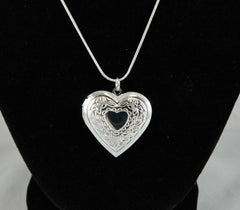 Heart Locket Necklace Photo Picture Pendant - Silver Plated 18"