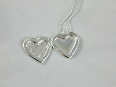 Heart Locket Necklace Photo Picture Pendant - Silver Plated 18"