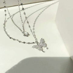 Butterfly Pendant Dangle Necklace